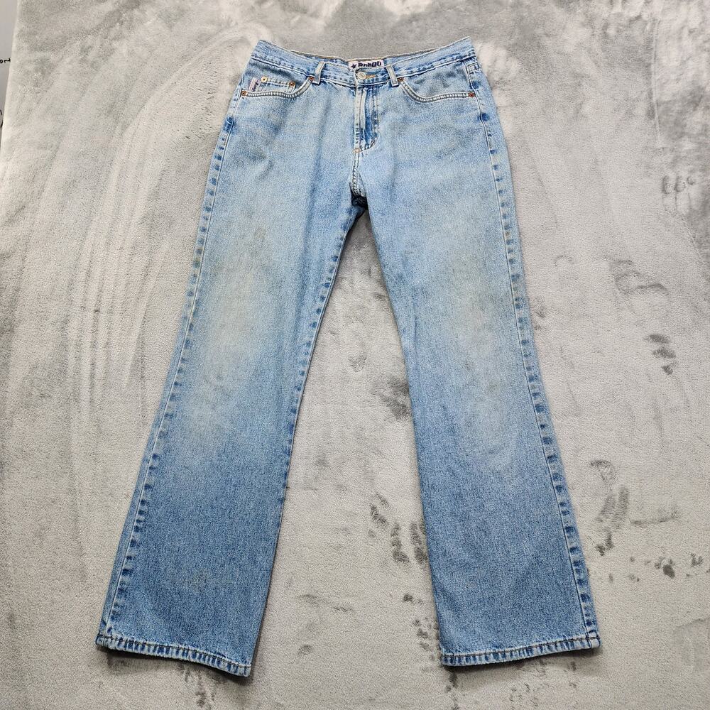 Vintage Bongo Jeans Womens 11 Juniors Blue Mid Rise Bootcut Cotton USA Made